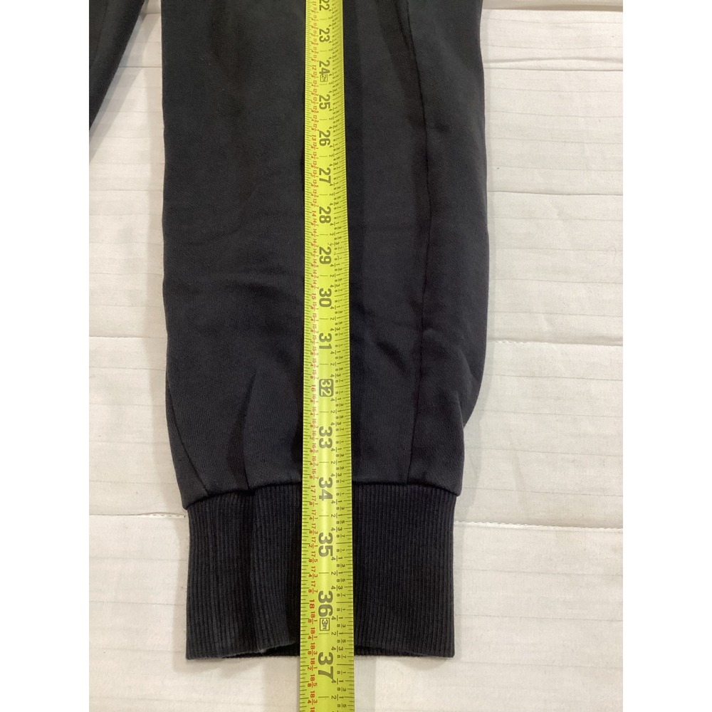Puma Mens Fleece Jogger Sweatpants Black White Logo Size Large Drawstring Pants - Picture 5 of 8